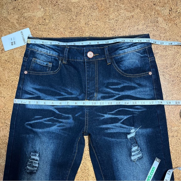 Junbaoss Men’s Distressed Slim Fit Stretch Jeans Sz 30 NWT. - Picture 12 of 14